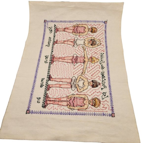 Ballet Positions Cross Stitch Project Complete Little Ballerinas Girl's Bedroom - Picture 7 of 7